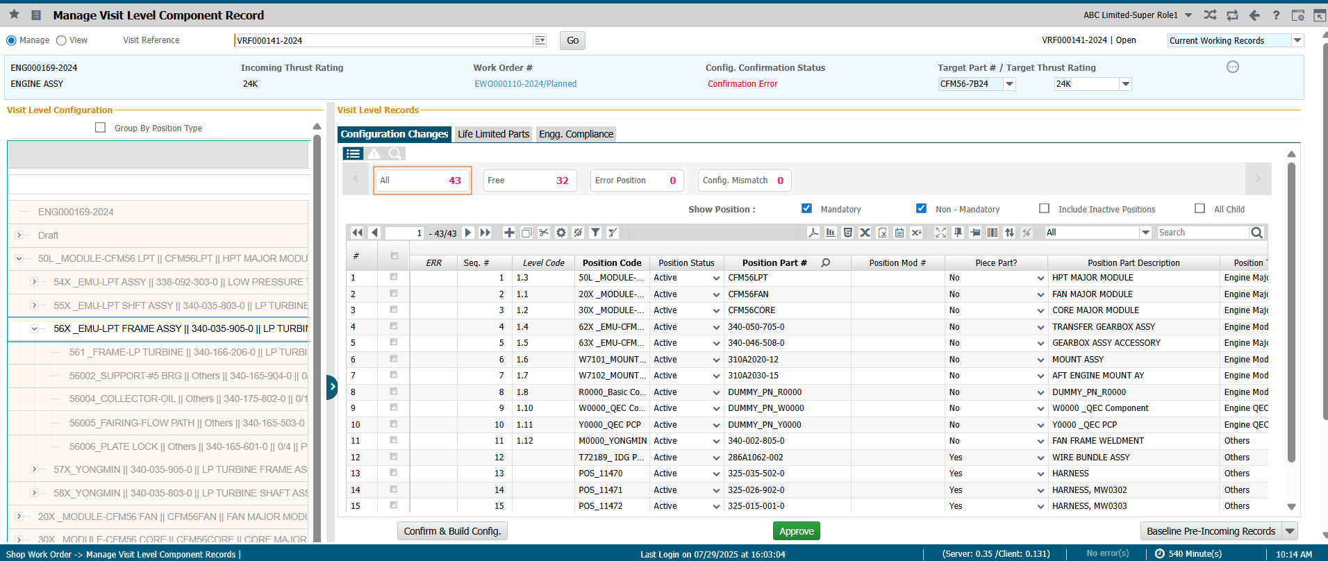 Pre-Induction Stage of Aircraft Engine MRO-1