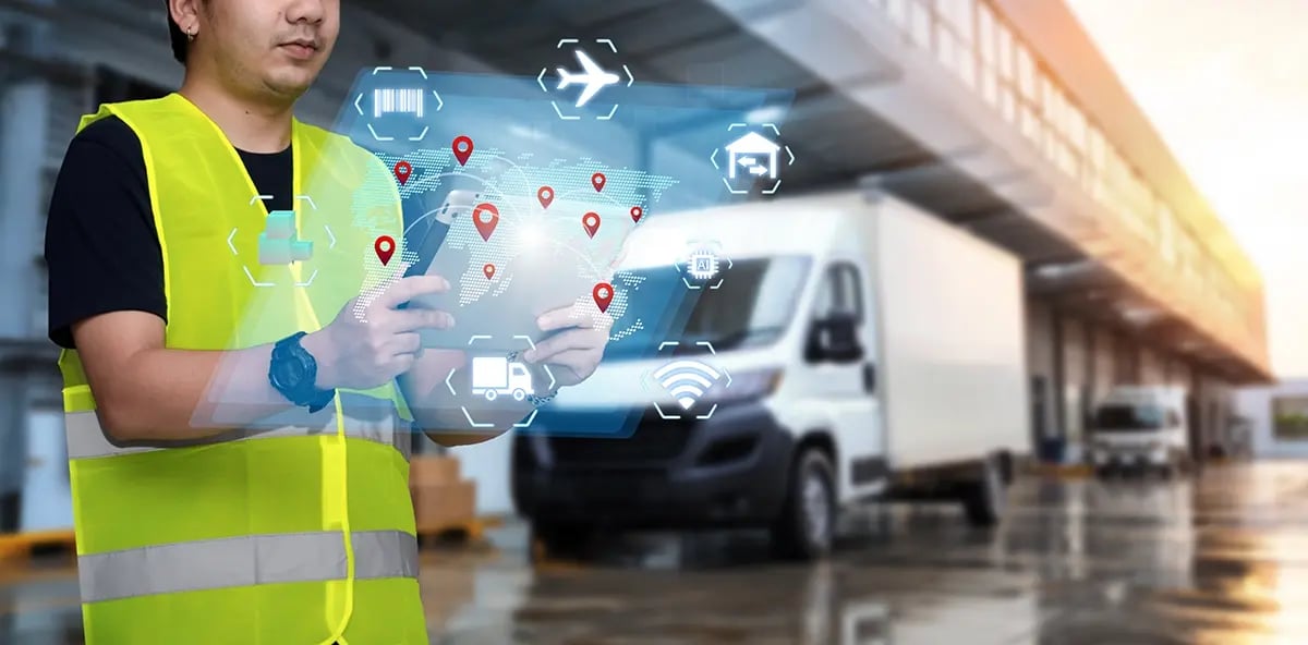 Logistics team using a transportation management system to optimise fleet operations and supply chain visibility in Australia